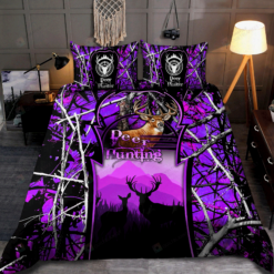 Deer Hunting Purple Bedding Set Bed Sheets Spread Comforter Duvet Cover Bedding Sets