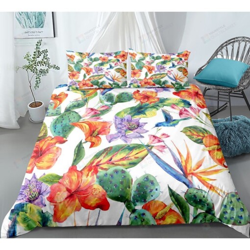 Cactus Garden With Flower Bedding Set Cotton Bed Sheets Spread Comforter Duvet Cover Bedding Sets