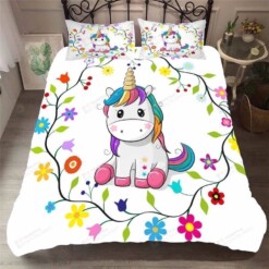 Unicorn Cotton Bed Sheets Spread Comforter Duvet Cover Bedding Sets