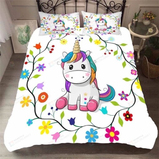 Unicorn Cotton Bed Sheets Spread Comforter Duvet Cover Bedding Sets