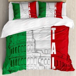 Italian Flag Colosseum Bedding Set Bed Sheets Spread Comforter Duvet Cover Bedding Sets