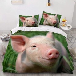 Pink Pig Bedding Set Bed Sheets Spread Comforter Duvet Cover Bedding Sets