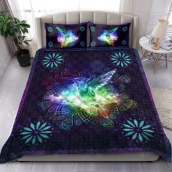 Mandala Hummingbird Quilt Bedding Set