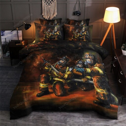 Firefighter Cotton Bed Sheets Spread Comforter Duvet Cover Bedding Sets
