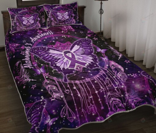 Alzheimers Awareness Dreamcatcher Quilt Bedding Set