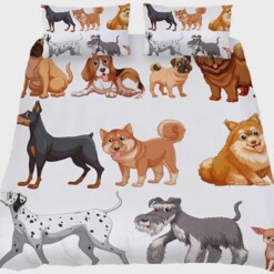 Lovely Dogs Bedding Set Bed Sheets Spread Comforter Duvet Cover Bedding Sets