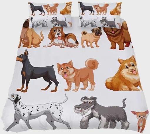 Lovely Dogs Bedding Set Bed Sheets Spread Comforter Duvet Cover Bedding Sets