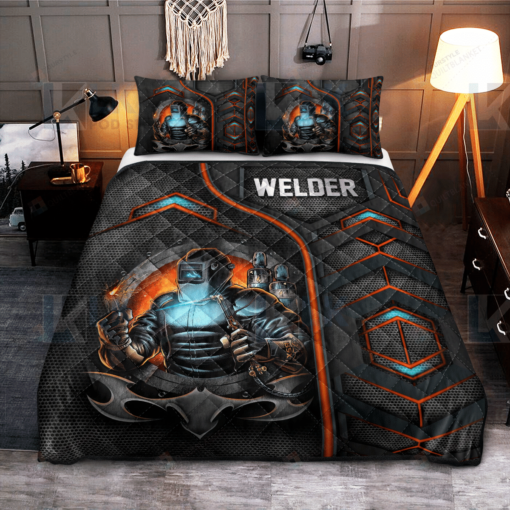 Welder Carbon Pattern Quilt Bedding Set