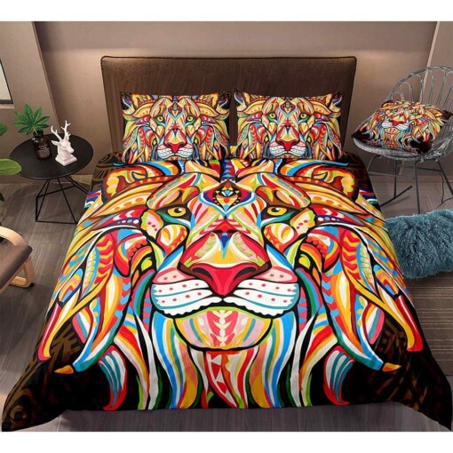 Lion Art Drawing Bedding Set Bed Sheets Spread Comforter Duvet Cover Bedding Sets