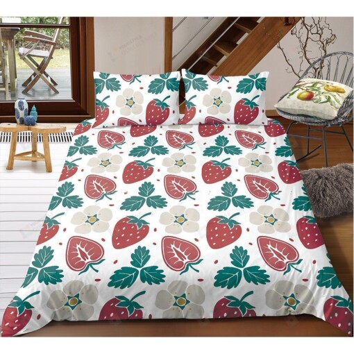 Strawberry  Bedding Set Best Gift For Mom Bed Sheets Spread Comforter Duvet Cover Bedding Sets