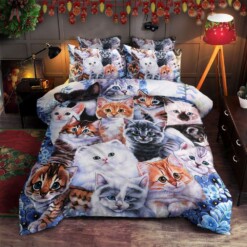 Cat Cotton Bed Sheets Spread Comforter Duvet Cover Bedding Sets