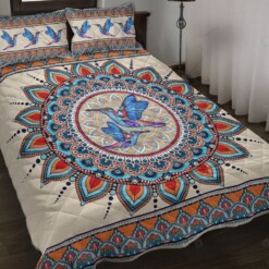 Hummingbird Mandala Quilt Bedding Set