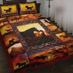 Horse Sunset Quilt Bedding Set