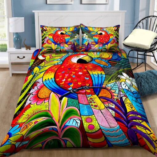 Parrot Cotton Bed Sheets Spread Comforter Duvet Cover Bedding Sets