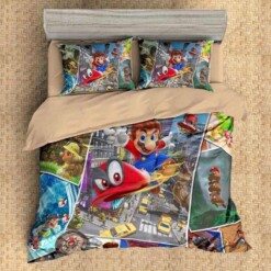 Super Mario Odyssey Duvet Cover Bedding Set