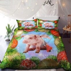 Pig Merry Christmas Bedding Set Bed Sheets Spread Comforter Duvet Cover Bedding Sets