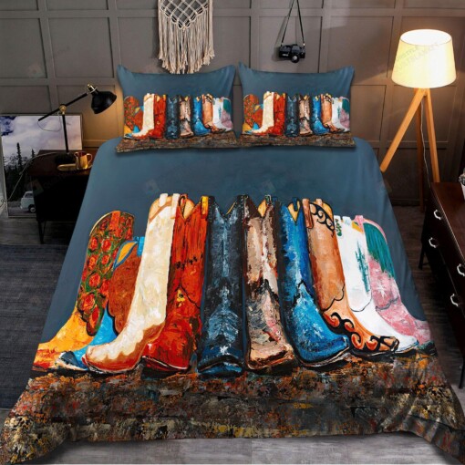 Cowboy Boots Bedding Set Cotton Bed Sheets Spread Comforter Duvet Cover Bedding Sets