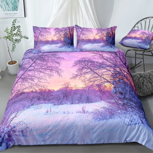 Winter Snow Landscape Bedding Set Bed Sheets Spread Comforter Duvet Cover Bedding Sets