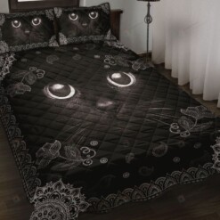 Cat Mandala Black Quilt Bedding Set Cotton Bed Sheets Spread Comforter Duvet Cover Bedding Sets