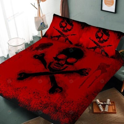 Skull And Crossbones 3d Bedding Set (Duvet Cover And Pillowcases)