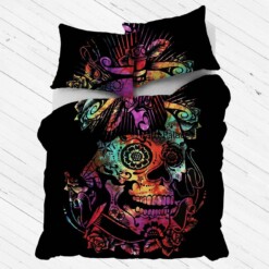 Skull Cotton Bed Sheets Spread Comforter Duvet Cover Bedding Sets