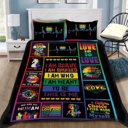 Custom Bedding LGBT Love Is Love Cotton Bed Sheets Spread Comforter Duvet Cover Bedding Sets