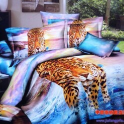 Leopard Cotton Bed Sheets Spread Comforter Duvet Cover Bedding Sets