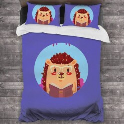 Hedgehog Reading Book Bed Sheets Duvet Cover Bedding Sets