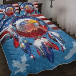 Eagle Dreamcatcher American Flag Quilt Bedding Set