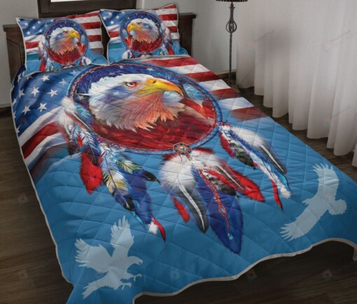 Eagle Dreamcatcher American Flag Quilt Bedding Set