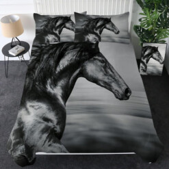 Horse Grey Bedding Set Bed Sheets Spread Comforter Duvet Cover Bedding Sets