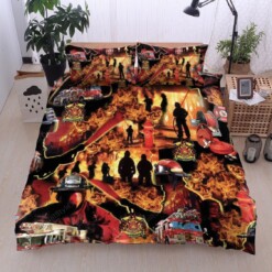 Firefighters Cotton Bed Sheets Spread Comforter Duvet Cover Bedding Sets