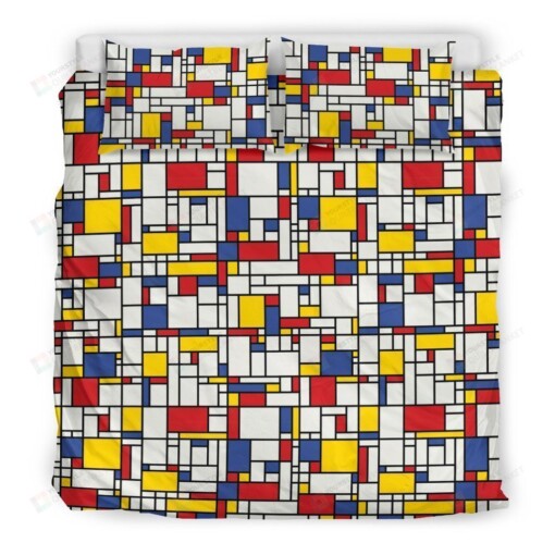 Mondrian Cotton Bed Sheets Spread Comforter Duvet Cover Bedding Sets