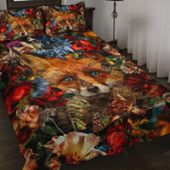 Fox And Flowers Quilt Bedding Set