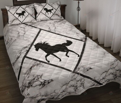 Horse Marble Luxury Quilt Bedding Set