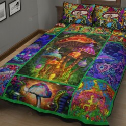 Colorful Mushroom Quilt Bedding Set