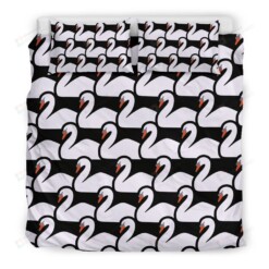 Swan Pattern Bed Sheets Duvet Cover Bedding Set