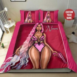 Sexy Black B.A.R.B.I.E Girl Custom Name Duvet Cover Bedding Set