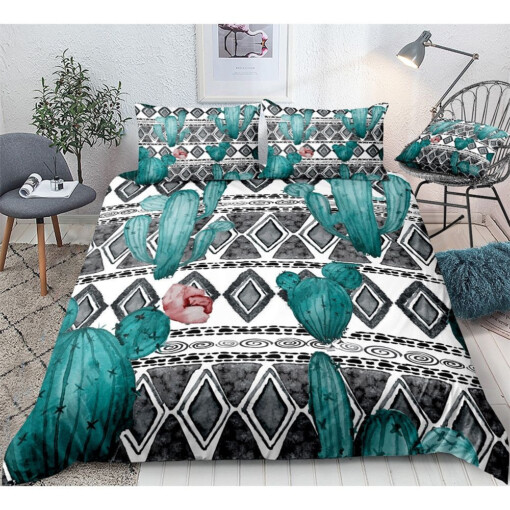 Cactus Bedding Set Cotton Bed Sheets Spread Comforter Duvet Cover Bedding Sets