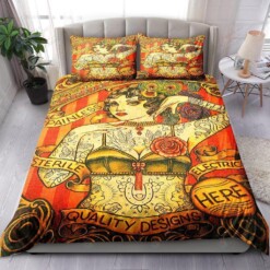 Tattoo Girl Tattoo Patterns Vintage Bedding Set  Bed Sheets Spread Comforter Duvet Cover Bedding Sets