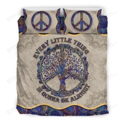 Hippie Every Little Thing Is Gonna Be Alright Bedding Set Cotton Bed Sheets Spread Comforter Duvet Cover Bedding Sets