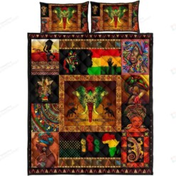 Africa Symbols Quilt Bedding Set