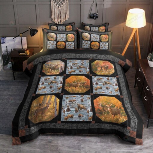 Hunting Cotton Bed Sheets Spread Comforter Duvet Cover Bedding Sets