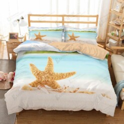 Tropical Beach Starfish Bed Sheets Spread Duvet Cover Bedding Set