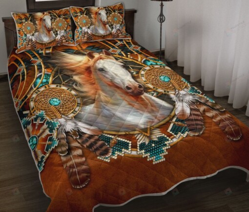 Horse Native American Leather Quilt Bedding Set