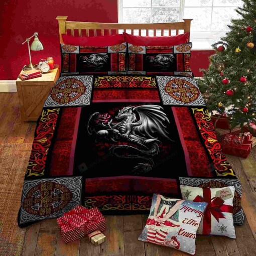 Celtic Dragon Bed Sheets Spread Duvet Cover Bedding Set