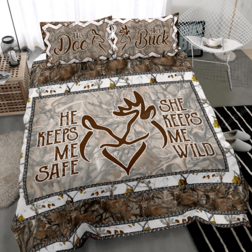 Deer Couple Romantic Duvet Cover Bedding Set