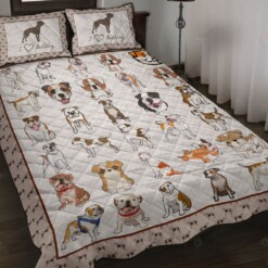 I Love America Bulldog Quilt Bedding Set