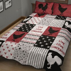 Live Love Chickens Quilt Bedding Set