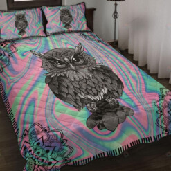 Psychedelic Owl Lover And Mandala Pattern Bedding Set Bed Sheets Spread Comforter Duvet Cover Bedding Sets